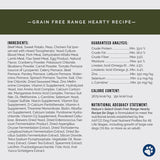 Range Hearty Recipe - Grain Free Beef Grain Free Range Hearty Recipe ingredient list and guaranteed analysis