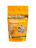 The Real Meat Chicken & Venison Jerky Treats 12oz Chicken and venison recipe jerky 12 oz treats bag front