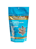 The Real Meat Company Fish & Venison Treats 12oz Real Meat Fish & Venison dog treats bag front