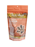 The Real Meat Venison Jerky Treats 12oz The Real Meat Company venison dog treats 12oz bag front