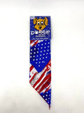 Doggie Dannas rugged red white and blue flag print bandana