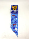Doggie Dannas blue with white starred blue stars and red and white breast cancer emblem print bandana