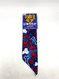 Doggie Dannas Doggie Dannas blue with red paw prints and white bones print bandana