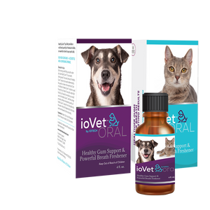 ioVet™ Oral Water Supplement promotes healthy gums and fresher breath!
