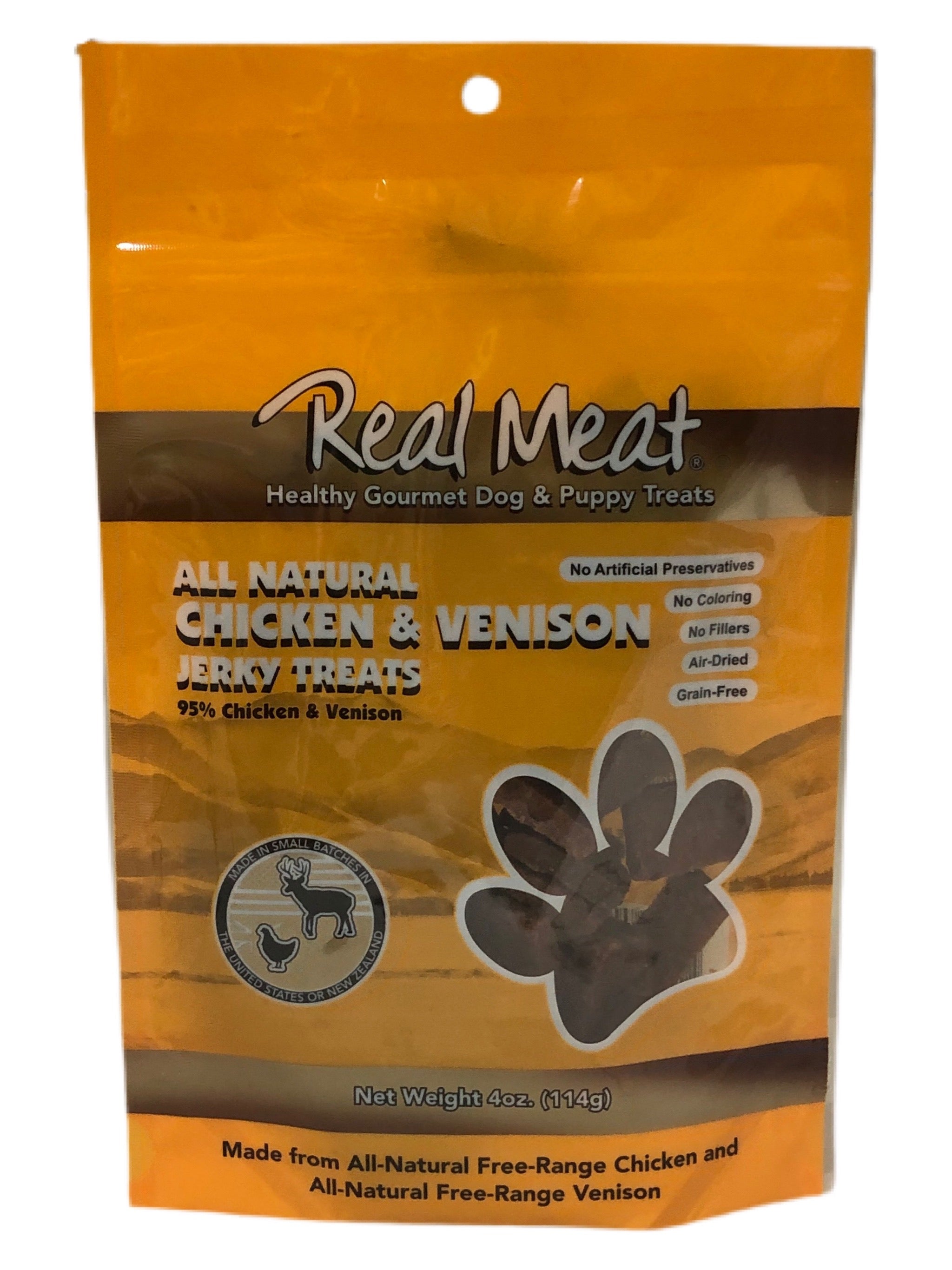 The Real Meat Company Grain Free All Natural Chicken & Venison Jerky Dog Treats The Real Meat Company Grain Free All Natural Chicken & Venison Jerky Dog Treats
