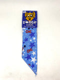 Doggie Dannas blue with white starred blue stars and red and white breast cancer emblem print bandana
