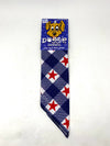 Doggie Dannas blue and white checkered with red stars print bandana